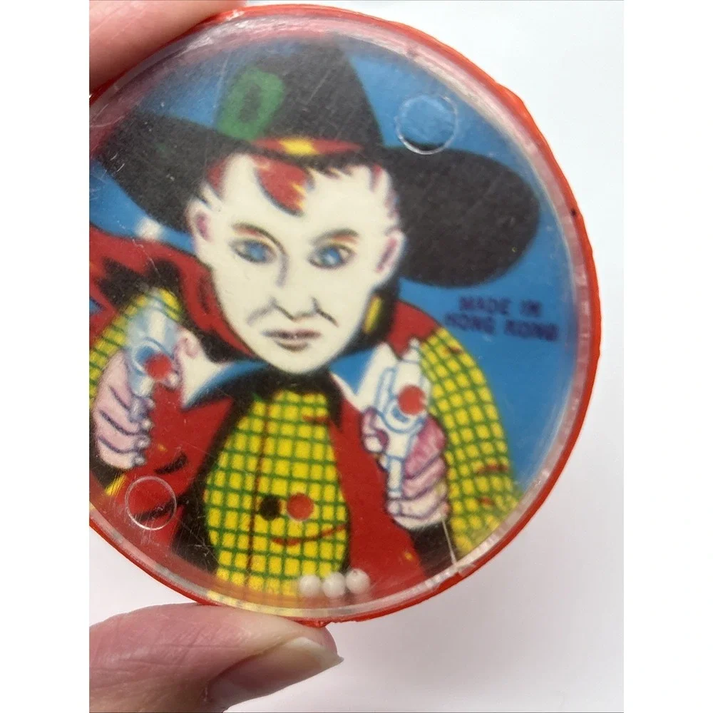 Vtg Round Cowboy Puzzle Ball Game Toy Party Prize Beads Hong Kong Howdy‎ Doody